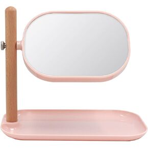 مرآة زينة مستديرة من إياووندم مع صينية مربعة - تكبير 1X/3X، لون أبيض دائري in Kuwait