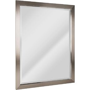 Brushed Nickel Rectangular Framed Beveled Accent Wall Vanity Mirror - 34 x 44 in Kuwait