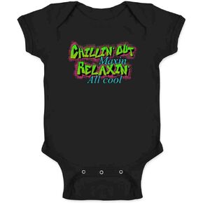 تي شيرت البوب ​​المواضيع Chillin Out Maxin Relaxin All Cool 90s ريترو نيون طفل رضيع أطفال فتاة صبي تي شيرت in Kuwait
