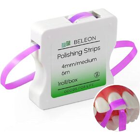 BELEON Dental Polishing Strips - Tooth Polisher Dental File for Teeth Sanding Grinding Deep Teeth Cleaning Tool Tooth Polish Abrasive Strip Oral Care Cleaning Tool - Medium 1 Roll 2.5mm x 6M in Saudi Arabia