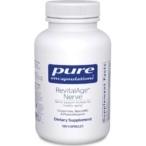مغلفات نقية Revita-Age Nerve | مكمل مضاد للحساسية لتعزيز دعم القلب والأوعية الدموية والتمثيل الغذائي والمعرفي العصبي | 120 كبسولة in Kuwait