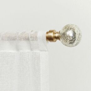 Exclusive Home Silver Aged Sphere 1" Curtain Rod and Coordinating Finial Set, Matte Silver, Adjustable 36"-72" in Saudi Arabia