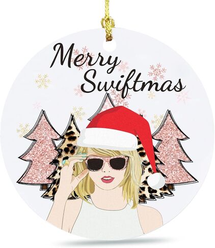 Jnglr Funny Personalized Christmas Ornament 2023, Taylor Merch Gift Merry Christmas Ornament, TS Fans Funny for Friend Double-Sided Ornament Christmas Home Decor Acrylic 3" in Kuwait