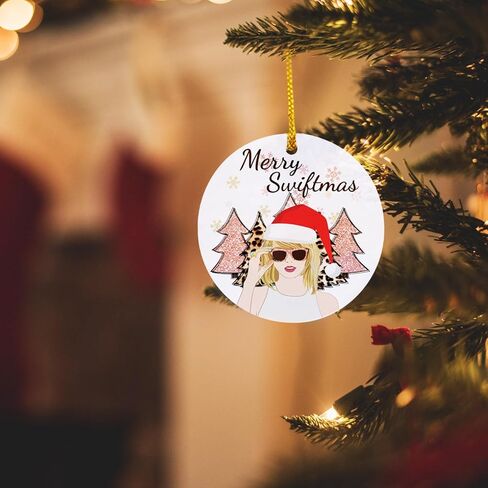 Jnglr Funny Personalized Christmas Ornament 2023, Taylor Merch Gift Merry Christmas Ornament, TS Fans Funny for Friend Double-Sided Ornament Christmas Home Decor Acrylic 3" in Kuwait