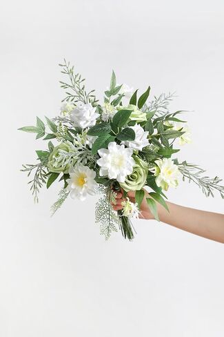 مجموعة صناديق سيقان خضراء صناعية من rongflower (عبوة من 40 قطعة) مع 8 أنواع من حشو الخضرة الصناعية لباقة الزفاف المركزية وترتيب الأزهار in Kuwait