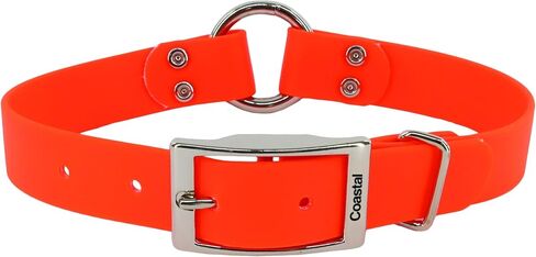 Water & Woods Waterproof Hound Dog Collar with Center Ring by Coastal Pet - Durable Dog Collar - Odor Resistant - Easy Self Untangling - Orange, Medium - 1" x 22" in Saudi Arabia