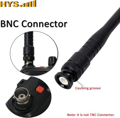 HYS BNC هواة تلسكوبي ثنائي النطاق VHF 144/UHF 430MHz 6.1 بوصة - 19.8 بوصة هوائي قضيب قابل للسحب لـ Icom IC-2GAT IC-V8 IC-T7H Yaesu FT-530 Uniden BC125AT راديو محمول وماسح ضوئي in Saudi Arabia
