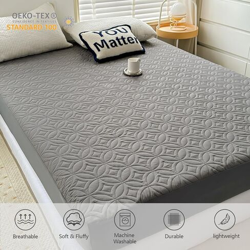 عبوة من قطعتين من واقي مرتبة سرير الأطفال المقاوم للماء من FELTYBED، أغطية مرتبة للأطفال الصغار مزودة بجيب عميق من 5 بوصات إلى 9 بوصات، وسادة مرتبة سرير ناعمة قابلة للتنفس بدون ضوضاء مقاس 52 بوصة × 28 بوصة، أبيض in Kuwait