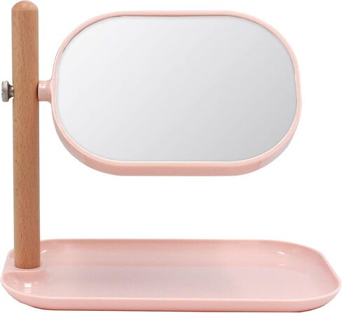 مرآة زينة مستديرة من إياووندم مع صينية مربعة - تكبير 1X/3X، لون أبيض دائري in Kuwait