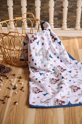 Muslin Baby Blankets – Baby Blanket for Girls and Boys – Baby Girl Swaddle and Blanket – Organic Muslin Blankets Unisex – Large Size Warm Muslin Blankets – 47x47 Inch (Navy Blue) –%100 Cotton in Saudi Arabia