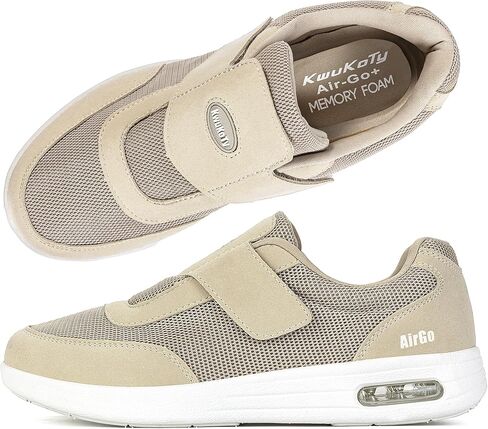 KWUKOTY Unisex Diabetic Shoes | Adjustable Sneakers | Lace-Free | Plantar Fasciitis/Edema/Swollen Feet/Bunions | Wide Size 5.5-12 in Kuwait