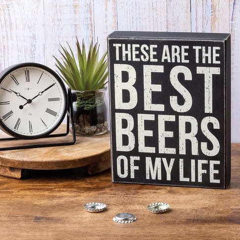 Primitive by Kathy 113223 These Are The Best Beers Of My Life Box Sign, 9-inch Width in Saudi Arabia