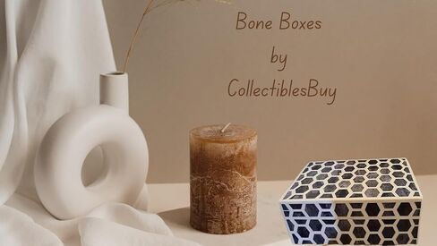 collectiblesBuy Handcrafted Jewelry Keepsake Storage Box Bone Inlay Decorative Box Premium Home Decor Big storage box victorian percious stone containers trinkets in Saudi Arabia