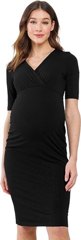 LaClef Women's Short Sleeve V-Neck Wrap Maternity Dress in Saudi Arabia