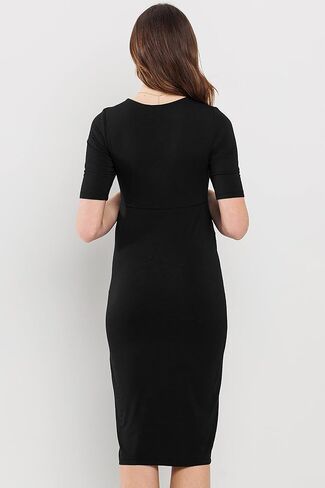 LaClef Women's Short Sleeve V-Neck Wrap Maternity Dress in Saudi Arabia
