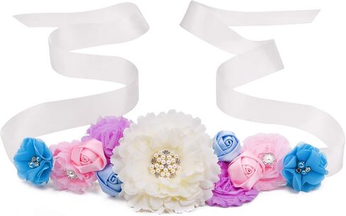Pink maternity belt,Handmade Flower Sash Belt,flower sash belt for baby shower.(LDZ22) in Saudi Arabia