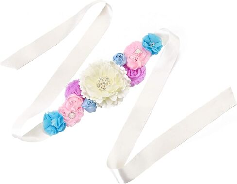Pink maternity belt,Handmade Flower Sash Belt,flower sash belt for baby shower.(LDZ22) in Saudi Arabia