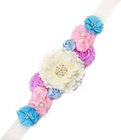 Pink maternity belt,Handmade Flower Sash Belt,flower sash belt for baby shower.(LDZ22) in Saudi Arabia