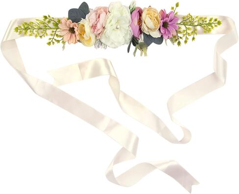 Pink maternity belt,Handmade Flower Sash Belt,flower sash belt for baby shower.(LDZ22) in Saudi Arabia