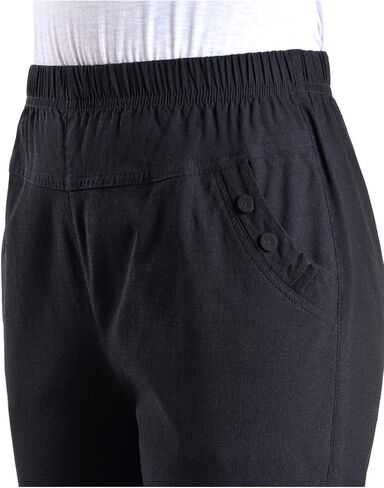 بنطال Zoulee نسائي صيفي صغير الحجم من الكتان ذو الخصر المطاطي سهل الارتداء in Kuwait