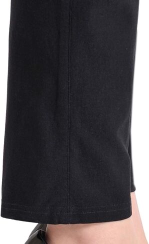 بنطال Zoulee نسائي صيفي صغير الحجم من الكتان ذو الخصر المطاطي سهل الارتداء in Kuwait