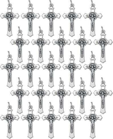 Bulk 25-Pack of St. Benedict Crucifixes, 1.5" Long with Jump Ring Included in Saudi Arabia