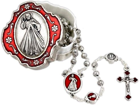 Catholic Rosary Beads with Metal Keepsake Gift Box Set in Saudi Arabia