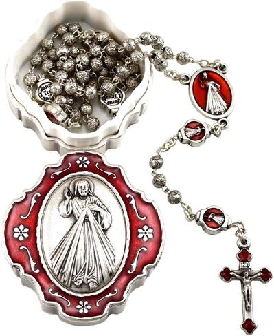 Catholic Rosary Beads with Metal Keepsake Gift Box Set in Saudi Arabia