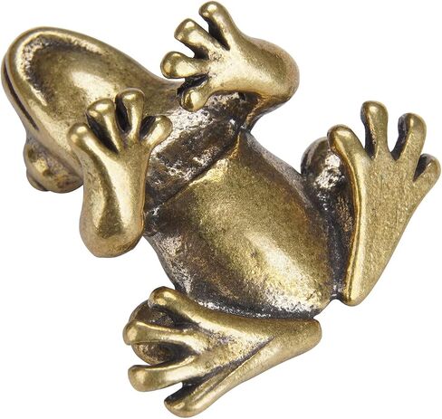 Zannon ZONGD صغيرة محمولة ورائعة ولطيفة على شكل ضفدعة نحاسية مرحة Knack Knacks Trinkets، تماثيل وتماثيل لحظ الحظ الجيد الضفدع سحر الهدايا لعبة أشياء للنساء (استلقاء لأسفل) in Saudi Arabia
