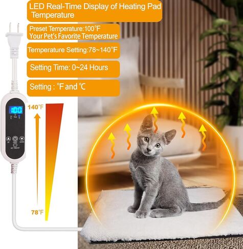 Heated cat House with Multi-Functio Heating Pet Pad,Heated Cat Bed with Wool Felt Shell Box and Sisal Cat Scratch Mats,Soft Washable Fleece Cover -15L*11W*14H inch Black Grey in Kuwait