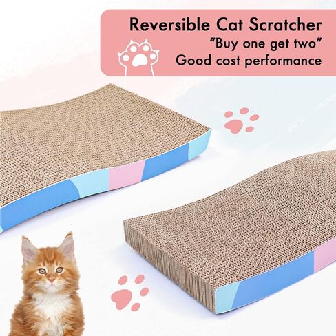 Cat Scratcher Cardboard Reversible Cat Scratch Pad 3PCS with Box Cat Scratching House for Indoor Cats by WDTKPTXL in Kuwait