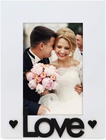 Isaac Jacobs Black Wood Sentiments “Love" Picture Frame, 5x7 inch with Mat, Photo Gift for Loved Ones, Family, Display on Tabletop, Desk (Black, 5x7 (Matted 4x6)) in Kuwait