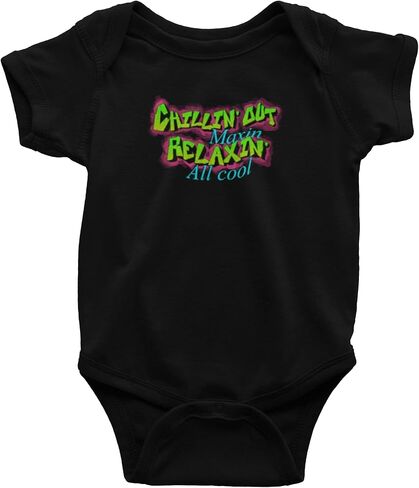 تي شيرت البوب ​​المواضيع Chillin Out Maxin Relaxin All Cool 90s ريترو نيون طفل رضيع أطفال فتاة صبي تي شيرت in Kuwait