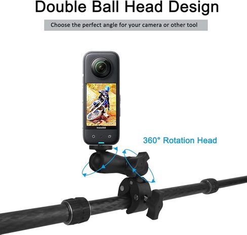 WLPREOE Super Clamp Mount Double Ball Head Adapter متوافق مع GoPro AKASO DJI Action أو DSLR Accessories كاميرا in Kuwait