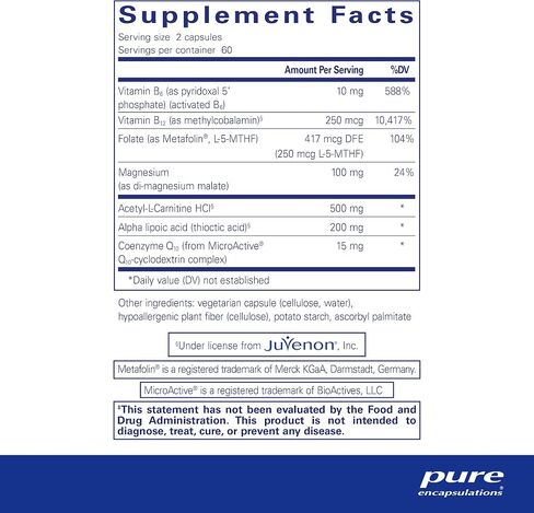 Pure Encapsulations Revita-Age Nerve | Hypoallergenic Supplement for Enhanced Cardiovascular, Metabolic and Neurocognitive Support | 120 Capsules in Saudi Arabia