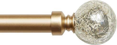 Exclusive Home Silver Aged Sphere 1" Curtain Rod and Coordinating Finial Set, Matte Silver, Adjustable 36"-72" in Saudi Arabia