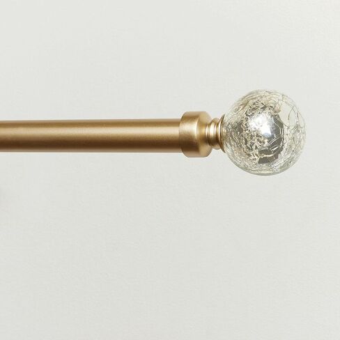Exclusive Home Silver Aged Sphere 1" Curtain Rod and Coordinating Finial Set, Matte Silver, Adjustable 36"-72" in Saudi Arabia