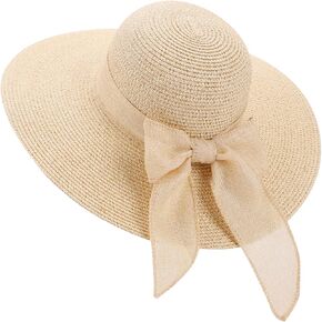 HADM Women Sun Hat Beach Straw Hat Wide Brim UV Protection Summer Hat Foldable Travel Hat in Kuwait