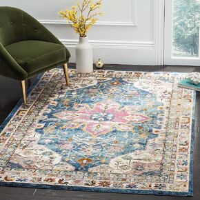 SAFAVIEH Aria Collection Runner Rug - 2' x 6', Green & Creme, Oriental Medallion Distressed Design, Non-Shedding & Easy Care, Ideal for High Traffic Areas in Living Room, Bedroom (ARA160G) in Kuwait
