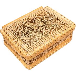 صندوق تخزين مجوهرات تذكار تذكار من Tourmania Decorative Trinket علب هدايا خشبية لحاء البتولا على شكل فراشة. in Kuwait