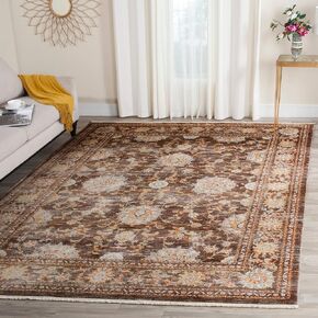 سجادة منطقة المجموعة الفارسية SAFAVIEH - 20.32 سم × 25.4 سم، بني ومتعدد، تصميم شرقي تقليدي متعثر، لا يتساقط ويسهل العناية به، مثالي للمناطق ذات الحركة العالية في غرفة المعيشة وغرفة النوم (VTP469D) in Saudi Arabia