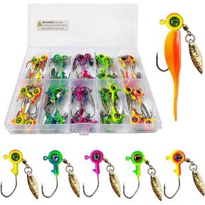 40 قطعة من رؤوس كرابي جيغ من بومبيت، خطافات راس لصيد الاسماك مع شفرة دوارة 1/8 اونصة لصيد سمك الكرابي باس in Kuwait