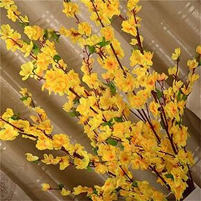 Firlar Artificial Cherry Blossom Branches, 10 Bunches Spring Peach Blossom Silk Flowers Fake Floral Arrangements for Home Wedding Decoration, 26