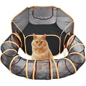 حاويات للقطط في الهواء الطلق من تيباتايرد للقطط الداخلية، مجموعة قفص لعب للقطط الخارجية، خيمة قابلة للطي مع نفق للقطط والقطط والجراء والارانب والحيوانات الصغيرة الاخرى in Kuwait