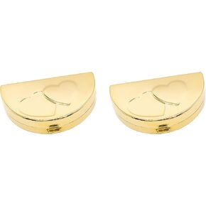 Set of 2 Semi Circular Pocket Purse Pill Box & Organizer with Single Compartment (Gold Block)