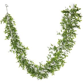 N/D نبات إكليل الأوكالبتوس الصناعي، الكرمة الاصطناعية المعلقة بأوراق الأوكالبتوس الخضراء لخلفية الزفاف وقوس رف ديكور الحائط المحمي من الأشعة فوق البنفسجية في الأماكن المغلقة والخارجية (أخضر #1) in Kuwait