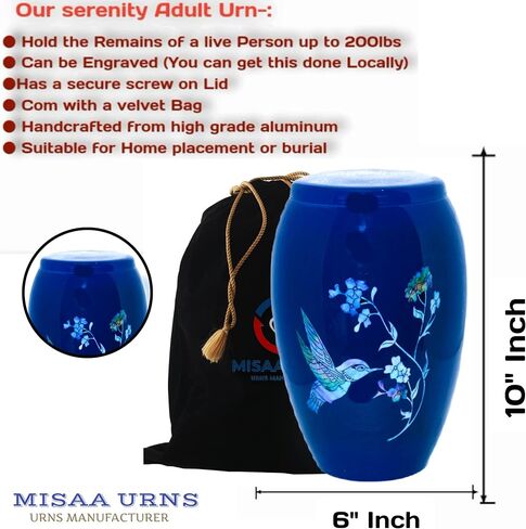 جرار للرماد للبالغين - جرة حرق جثث رماد بشري - جرة جنازة للبالغين مصنوعة يدويًا - جرة رماد للبالغين (200 باوند) in Kuwait