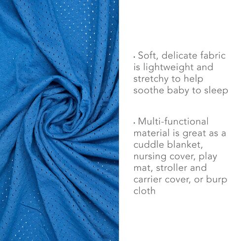 مجموعة بطانية قماط الأطفال من القطن العضوي من Woombie - بطانيات استقبال خفيفة الوزن ومتعددة الاستخدام - مجموعة من 3 قماط ذات فتحات تهوية مقاس 44 × 44 بوصة - أزرق مخضر، كريمي، برتقالي in Kuwait