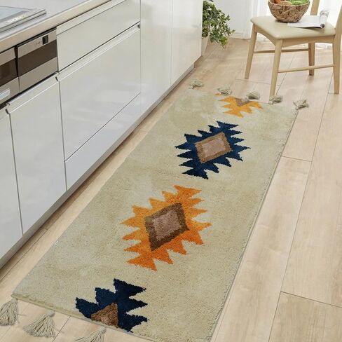 سجاد الحمام بوهو مع شرابات المنسوجة يدويا القطن حصيرة نصف دائرة حمام حصيرة سجاد حمام للحمام قابل للغسل بوهو حمام حصيرة السجاد لحوض الاستحمام الحمام in Kuwait