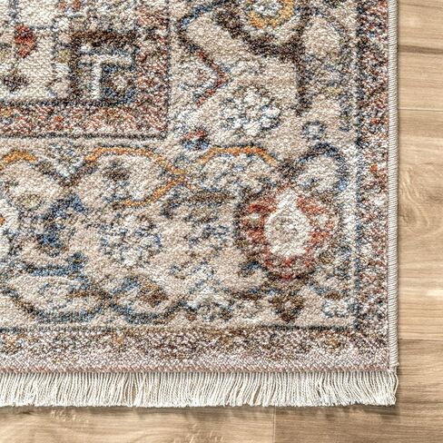 nuLOOM Vintage Harriet Medallion Fringe Area Rug, 6' 7" x 9' 4", Light Brown in Saudi Arabia